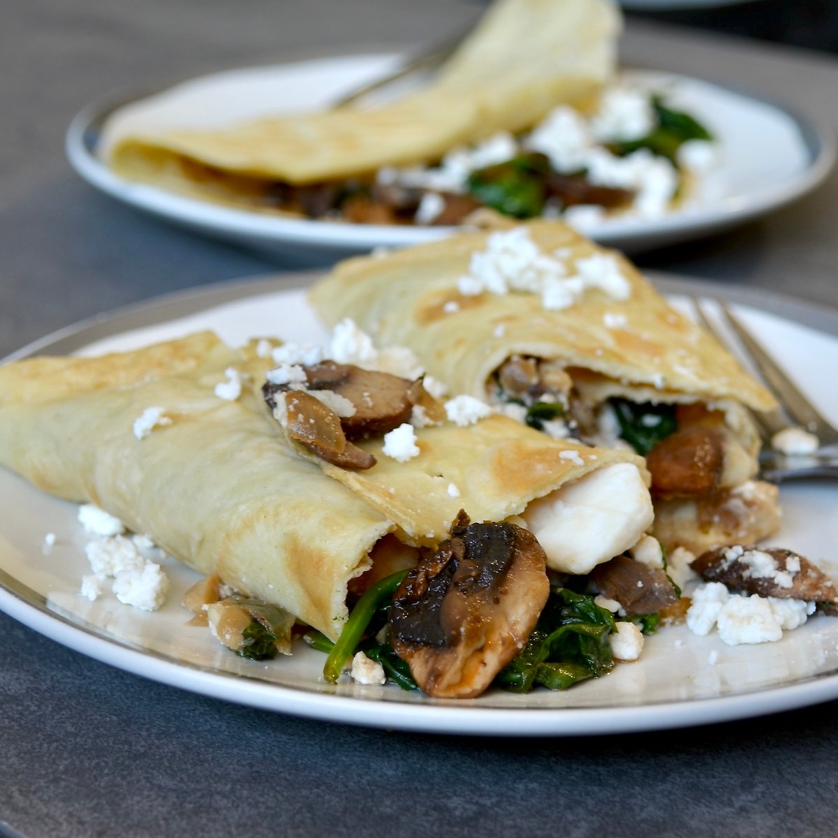 Mushroom and Spinach Crepes – Drizzle Me Skinny!