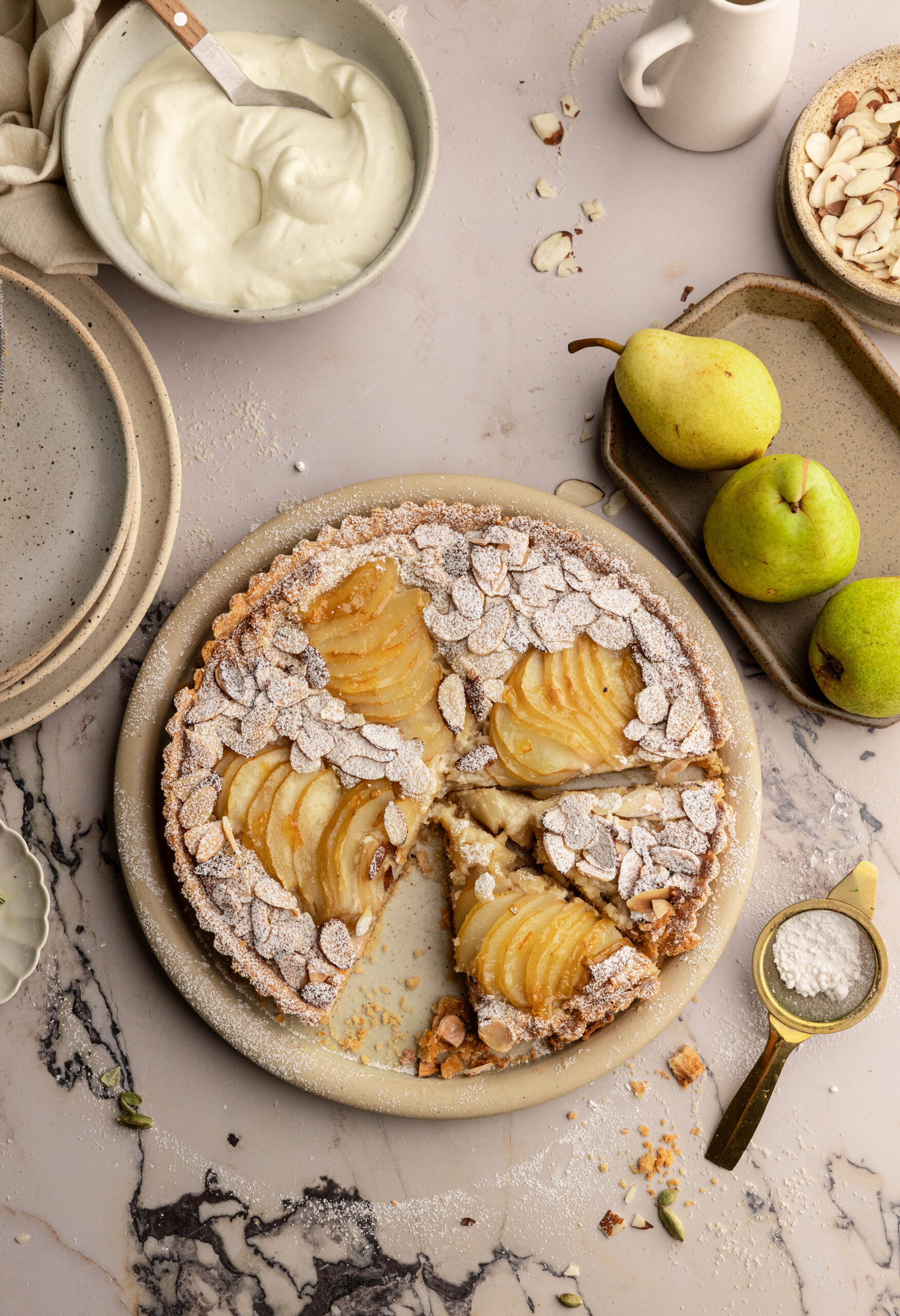 Cardamom Frangipane Pear Tart is the Prettiest Fall Dessert