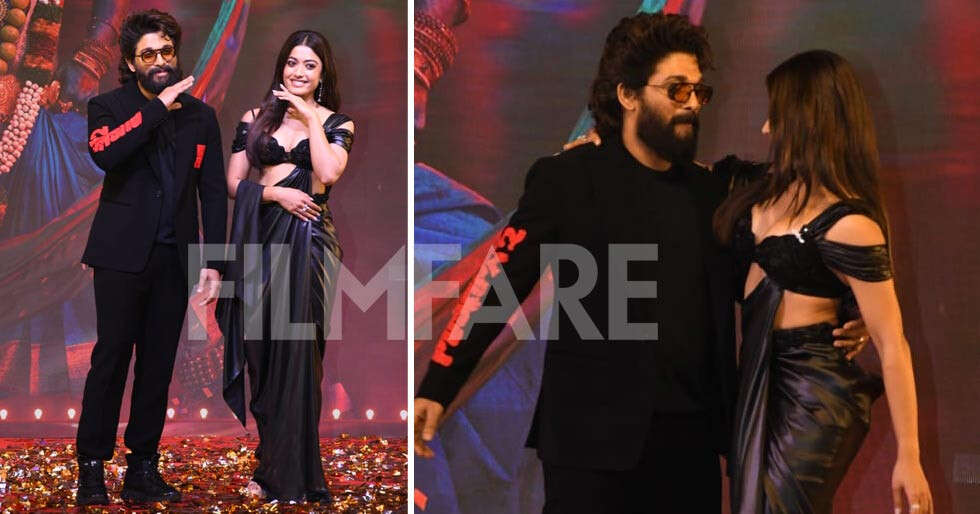 PHOTOS: Allu Arjun and Rashmika Mandanna at an occasion for Pushpa 2 in Mumbai