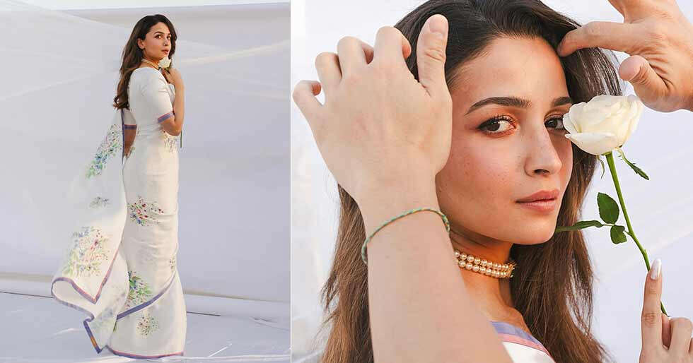 Alia Bhatt appears attractive in white at Raj Kapoor Movie Competition