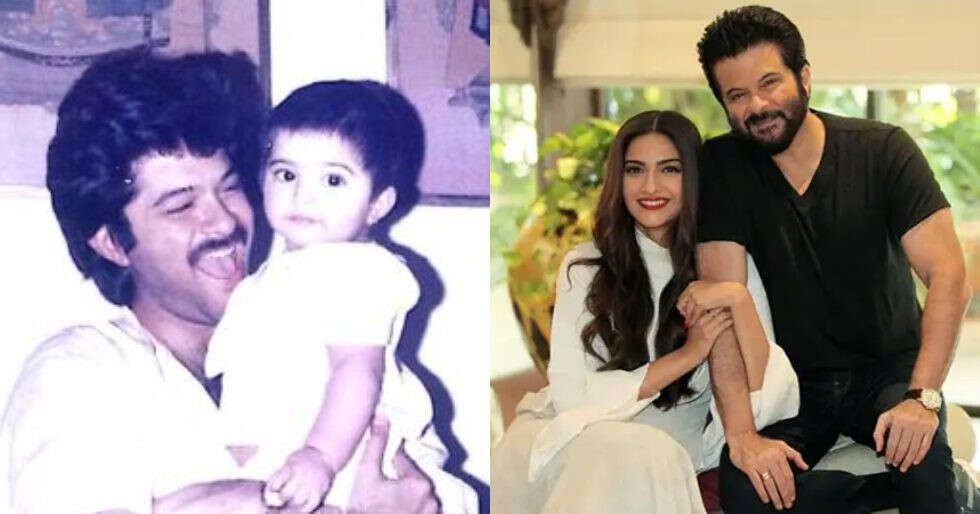 Anil Kapoor holds little Sonam Kapoor in his arms on this throwback picture