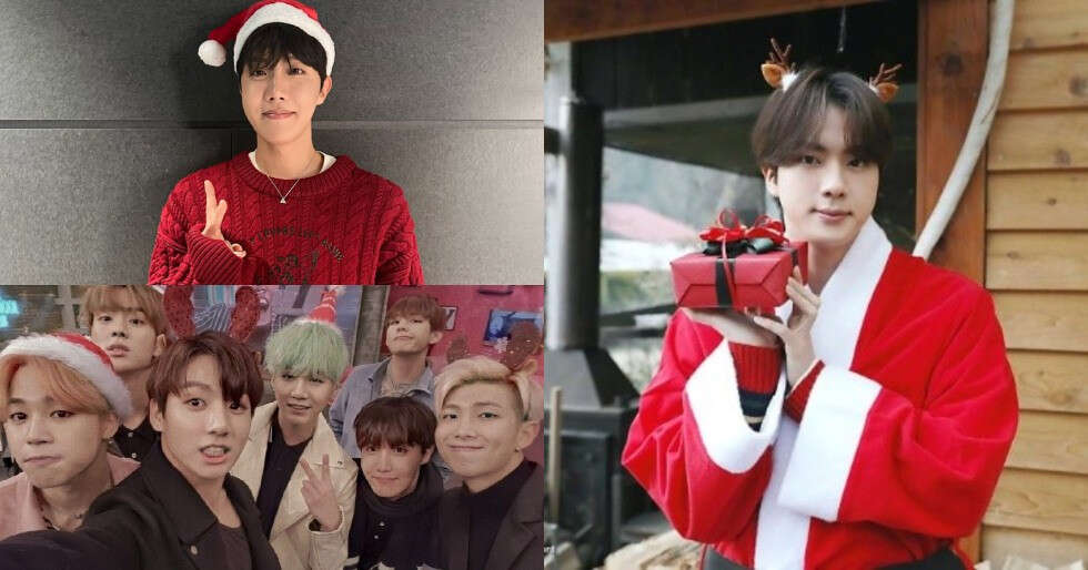 Pictures: BTS members celebrating Christmas over time