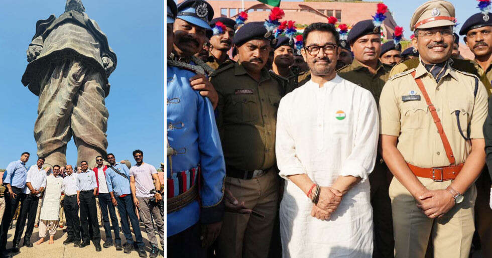 In Pics : Aamir Khan pays tribute at Statue of Unity on Republic Day