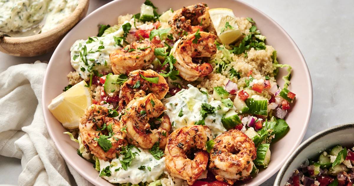 The Best Mediterranean Shrimp Bowls