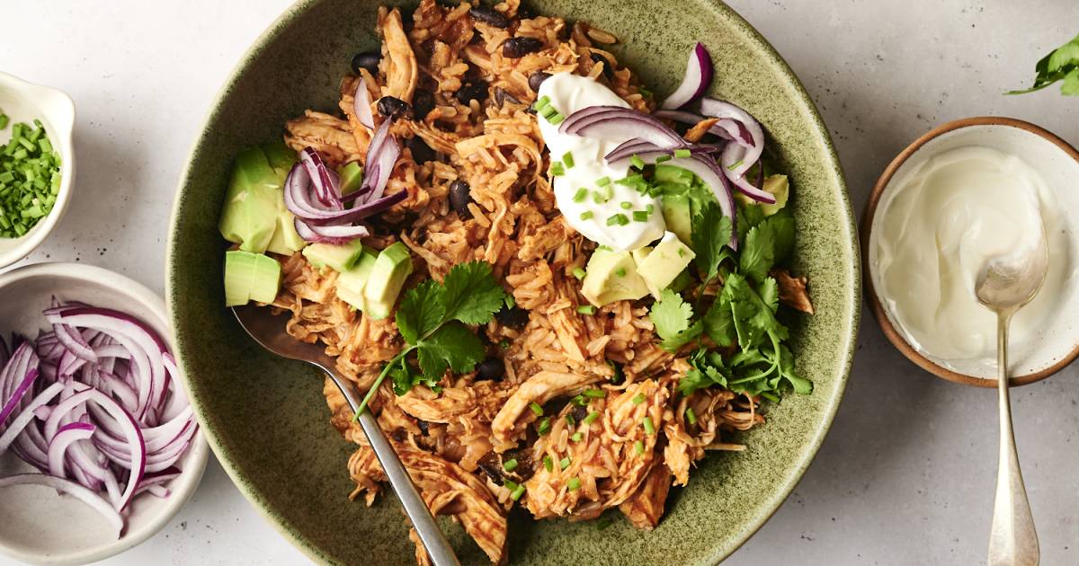 Gradual Cooker Hen Burrito Bowls