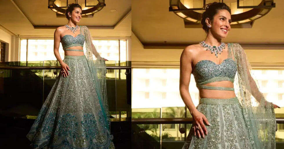 All about Priyanka Chopra’s aqua-blue lehenga at Siddharth Chopra’s marriage ceremony