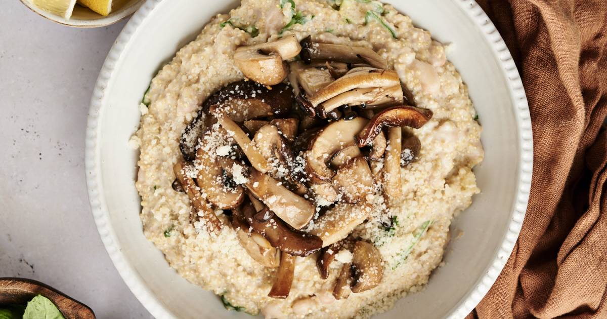 Sluggish Cooker Garlic Mushroom Quinoa Recipe