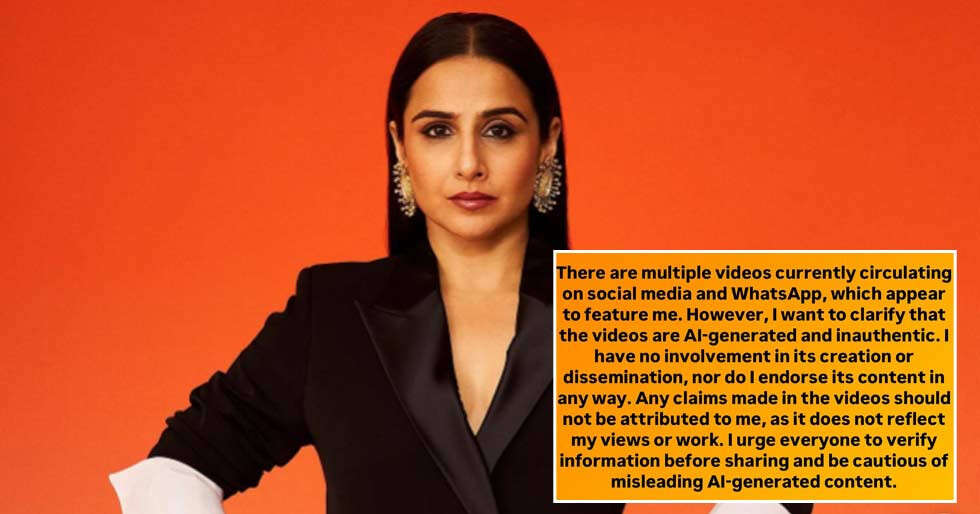 Vidya Balan Slams Deceptive AI-Generated Movies That includes Her